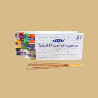 Preview: Satya Assorted Pack – 12 Sorten Räucherstäbchen